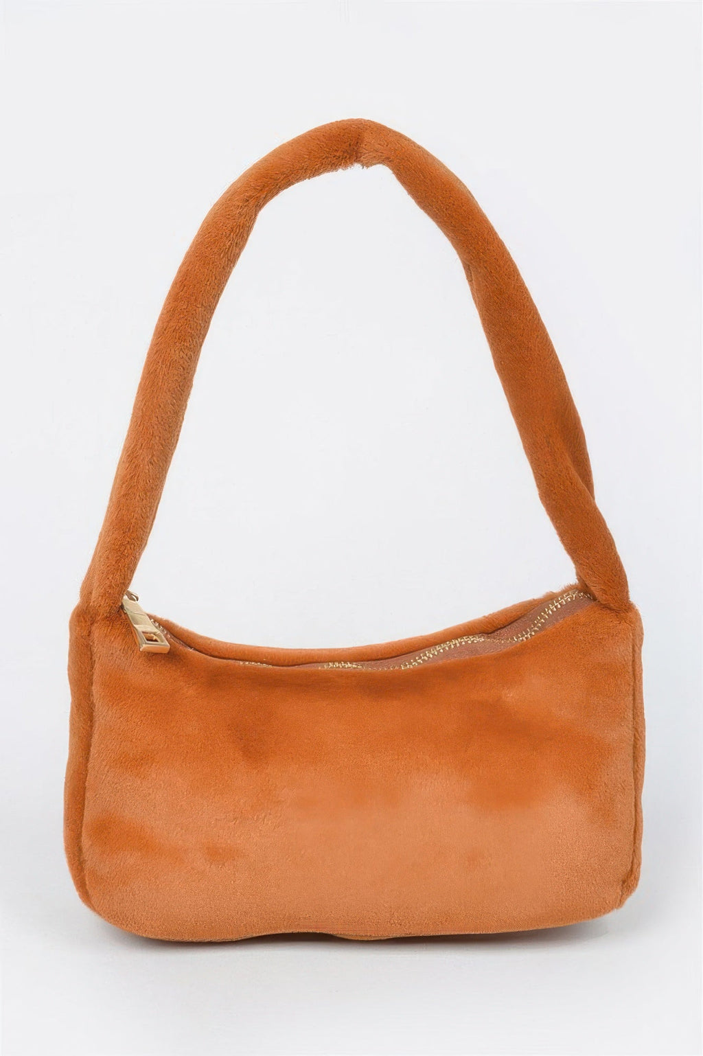 Solid Faux Fur Shoulder Bag