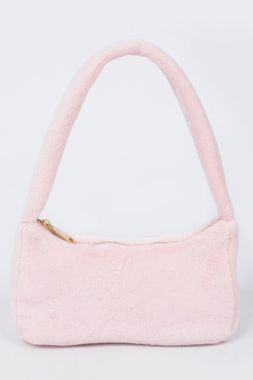 Solid Faux Fur Shoulder Bag