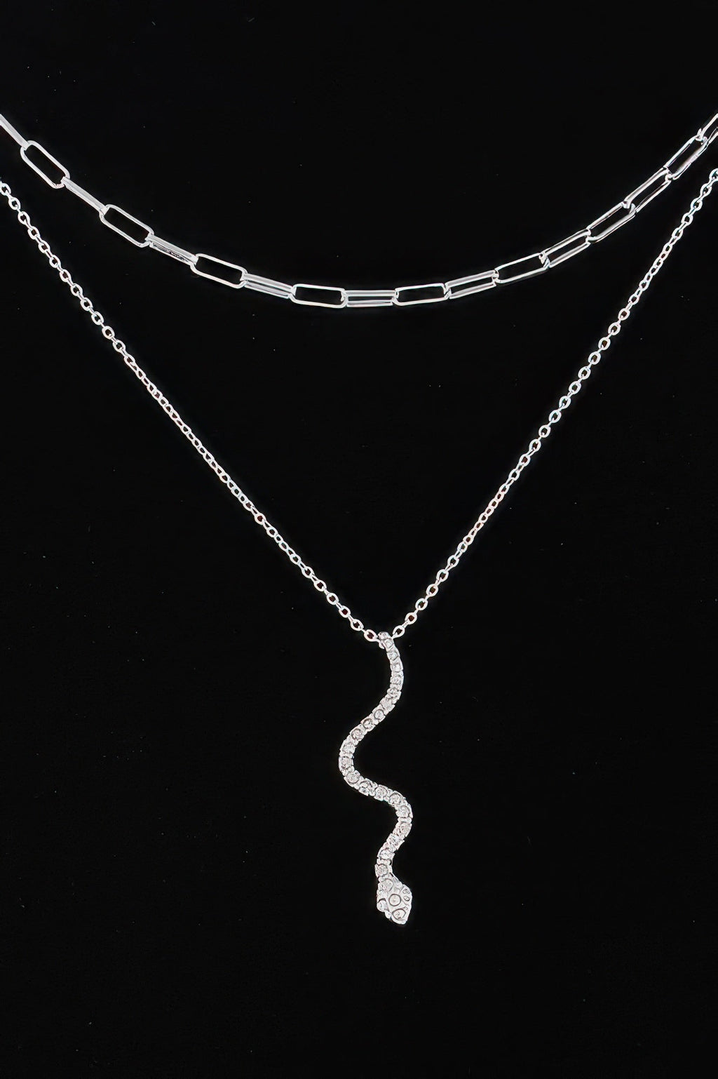 Jeweled Snake Pendant Necklace
