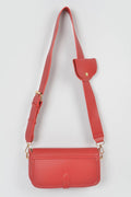 Faux Leather Crossbody Bag W/mini Pouch