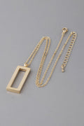 Open Rectangle Pendant Necklace
