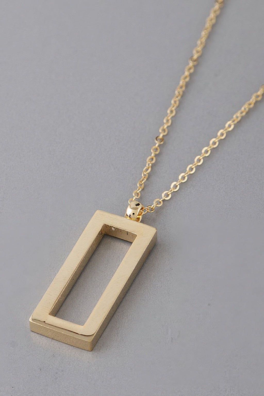 Open Rectangle Pendant Necklace