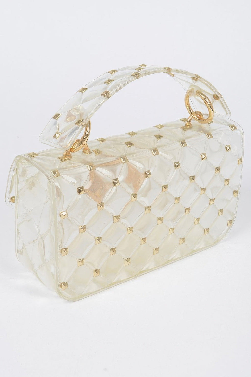 Glossy Stud Cross Chain Body Clutch