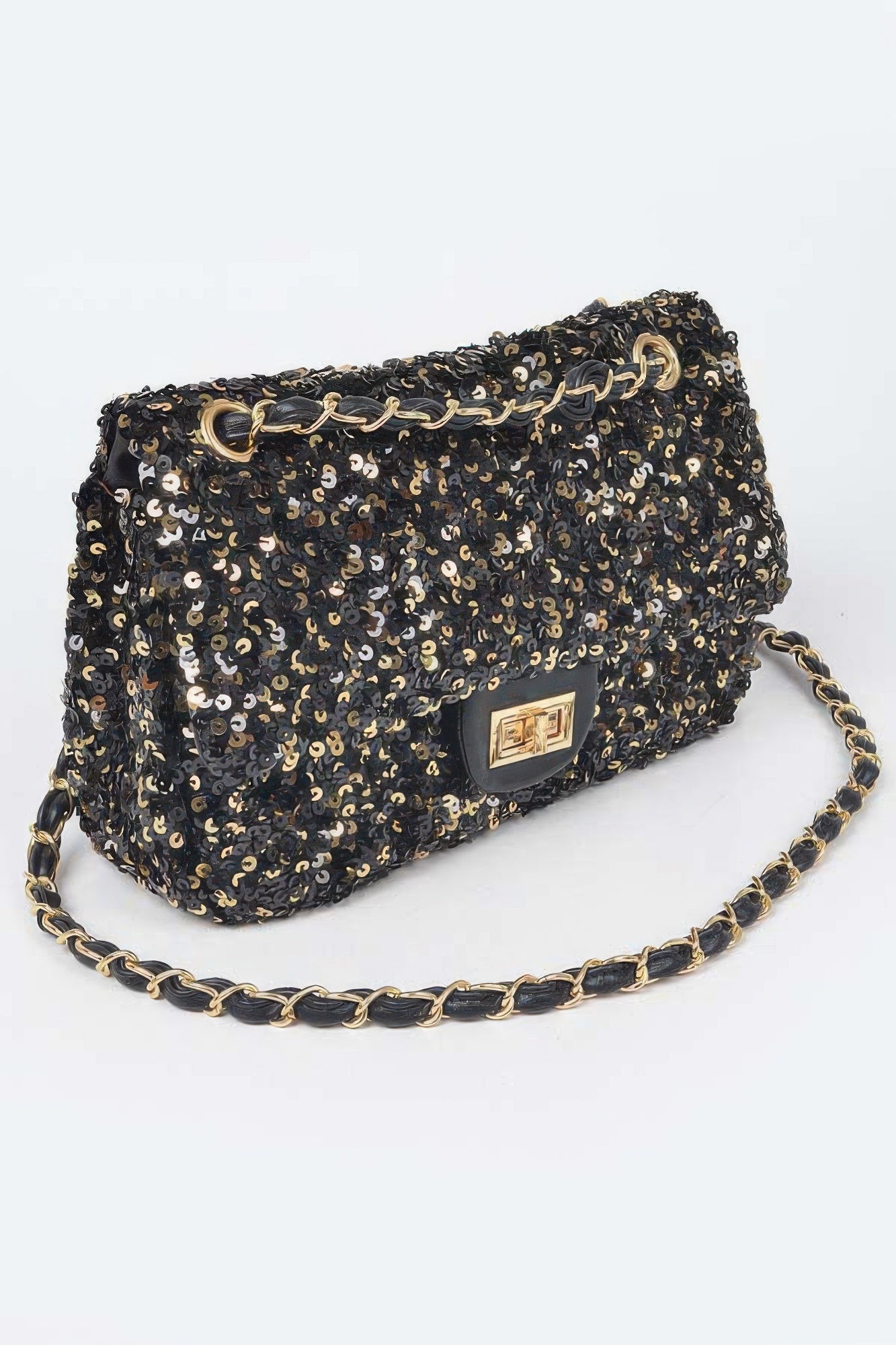Sequins Flap Shoulder Bag