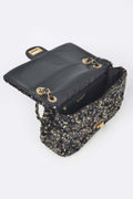 Sequins Flap Shoulder Bag