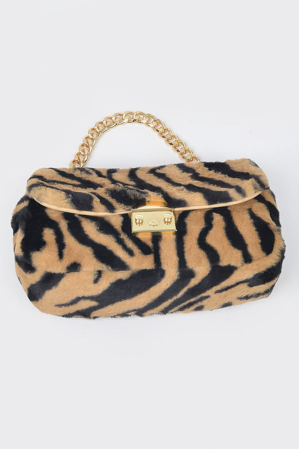 Faux Zebra Fur Shoulder Bag