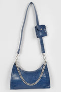 Faux Croc Chain Crossbody Bag W Airpod Purse