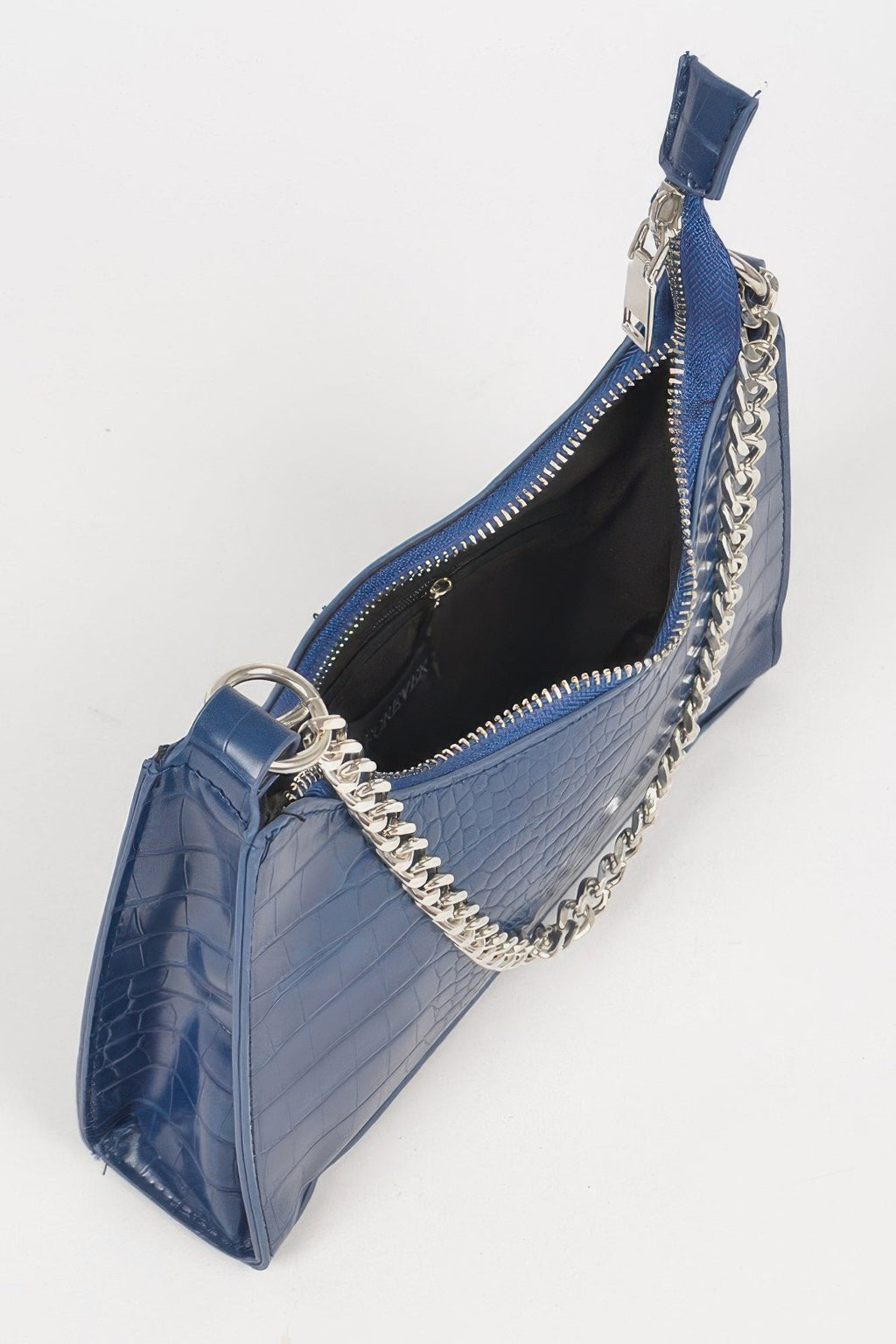 Faux Croc Chain Crossbody Bag W Airpod Purse