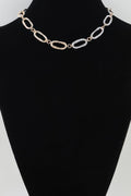 Hammered Two Toned Chain Necklace