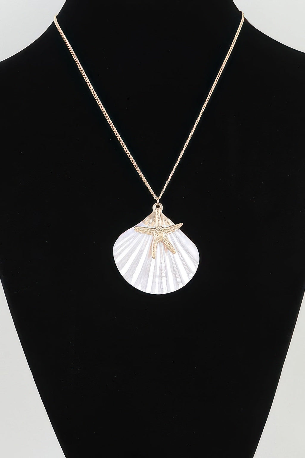 Multi Starfish Seashell Charm Necklace