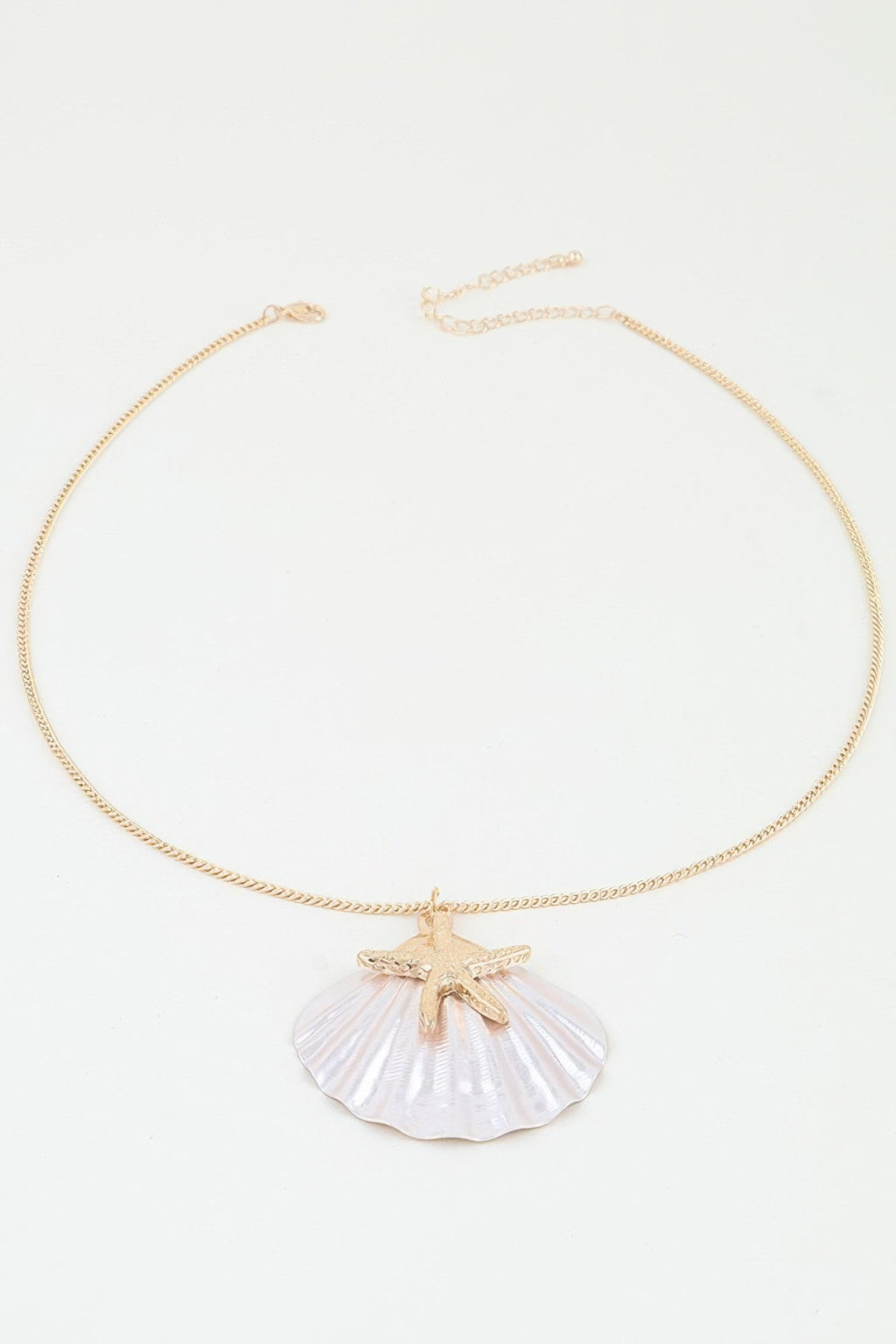 Multi Starfish Seashell Charm Necklace