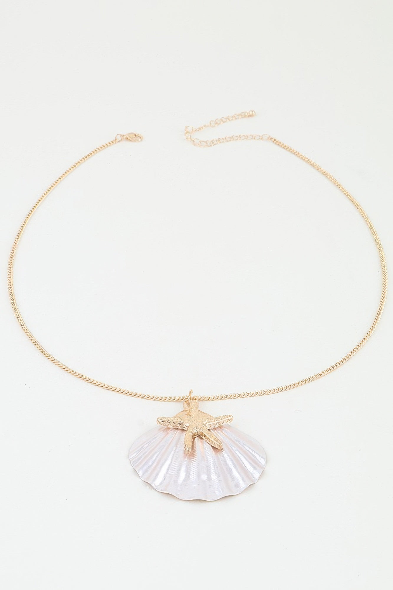 Multi Starfish Seashell Charm Necklace