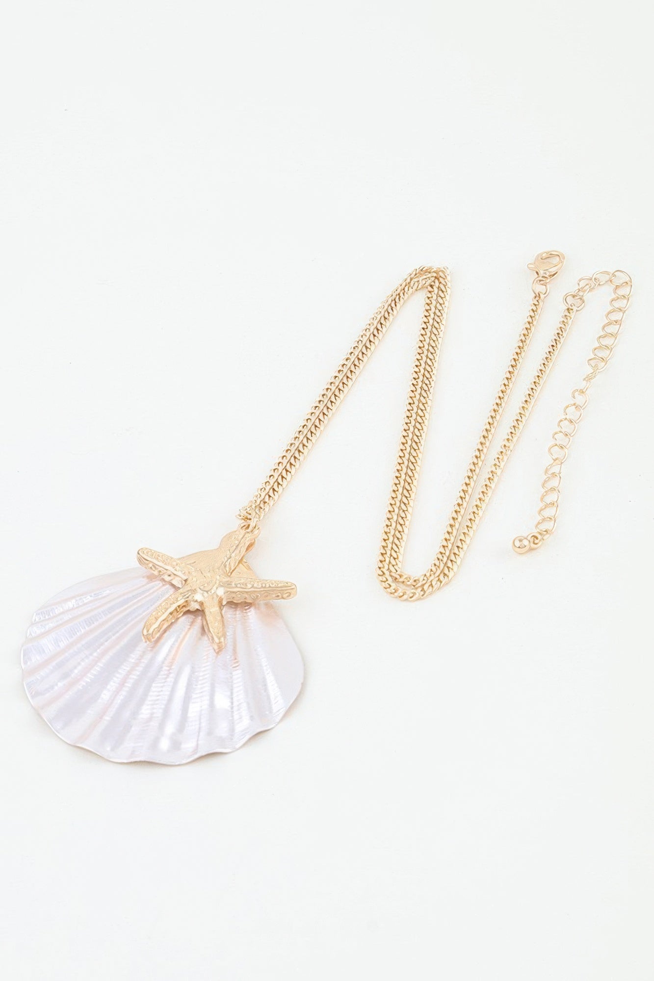Multi Starfish Seashell Charm Necklace