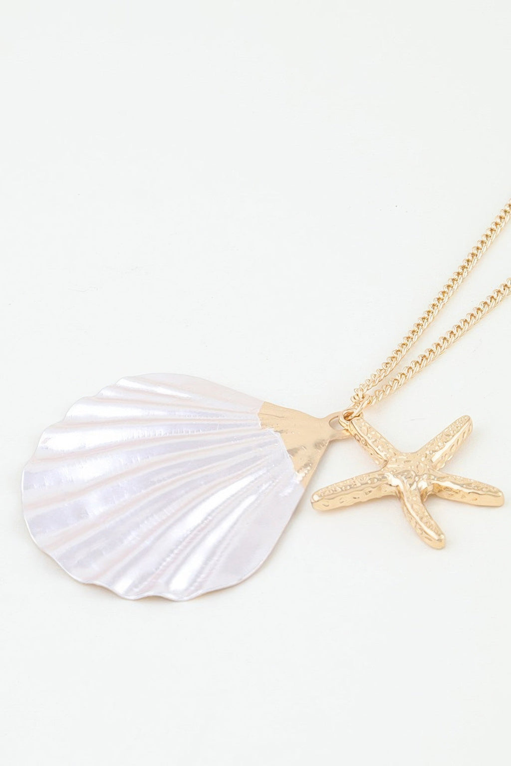 Multi Starfish Seashell Charm Necklace