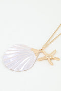 Multi Starfish Seashell Charm Necklace