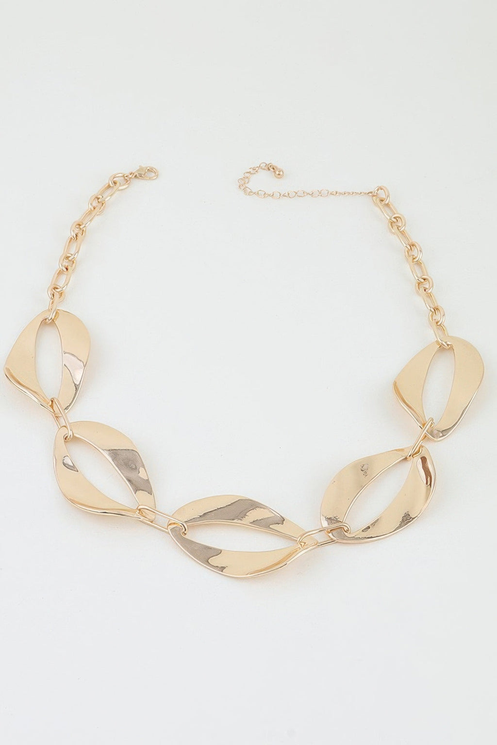 Hammered Abstract Chain Necklace