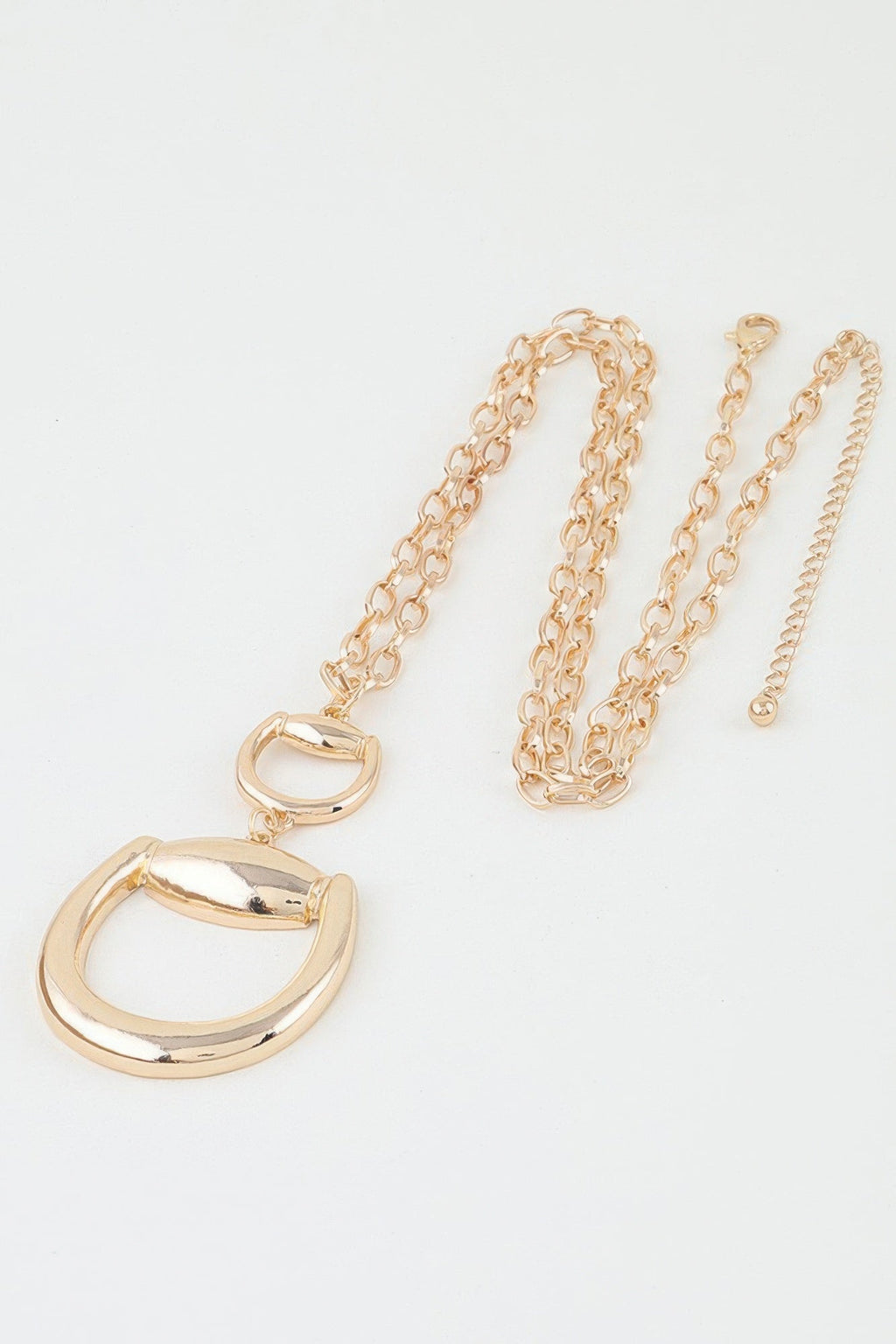 Double Polished Toggle Chain Drop Necklace