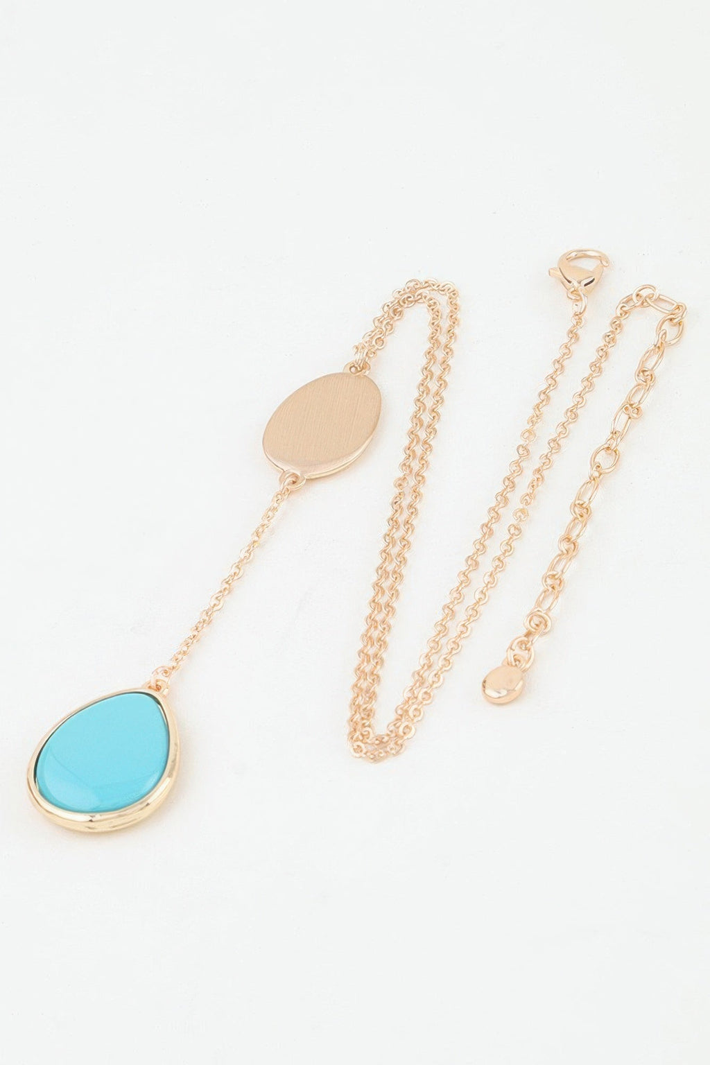 Double Pendant Drop Chain Necklace
