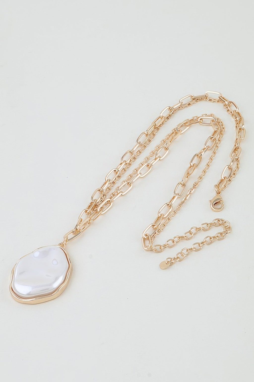 Double Stone Link Chain Necklace