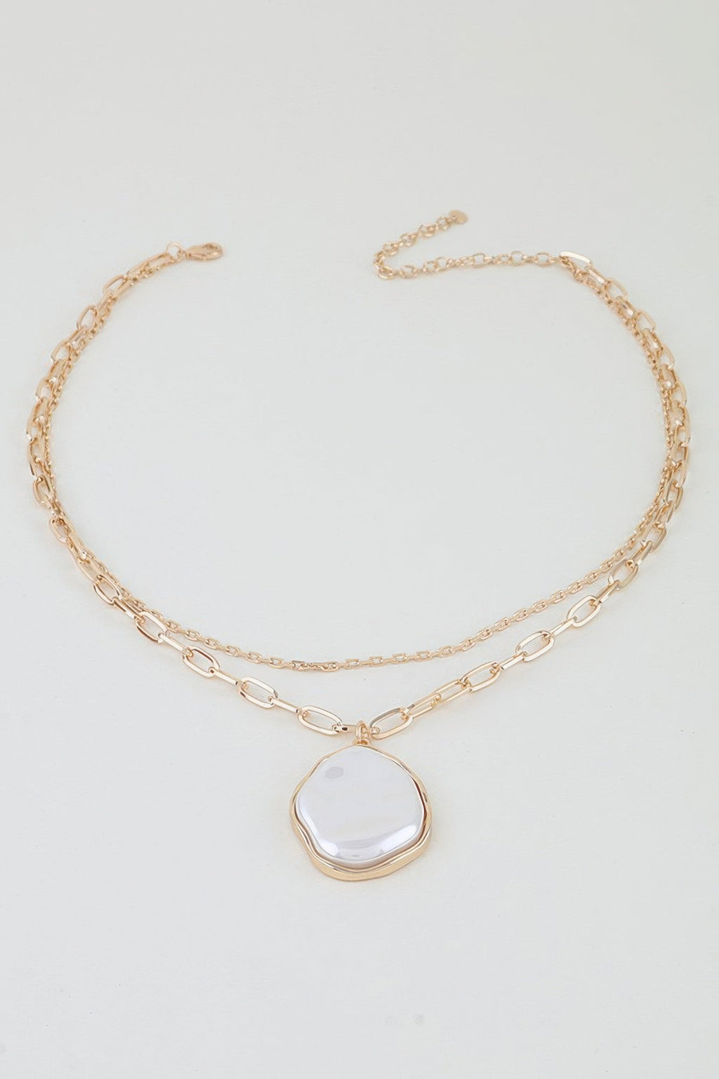 Double Stone Link Chain Necklace