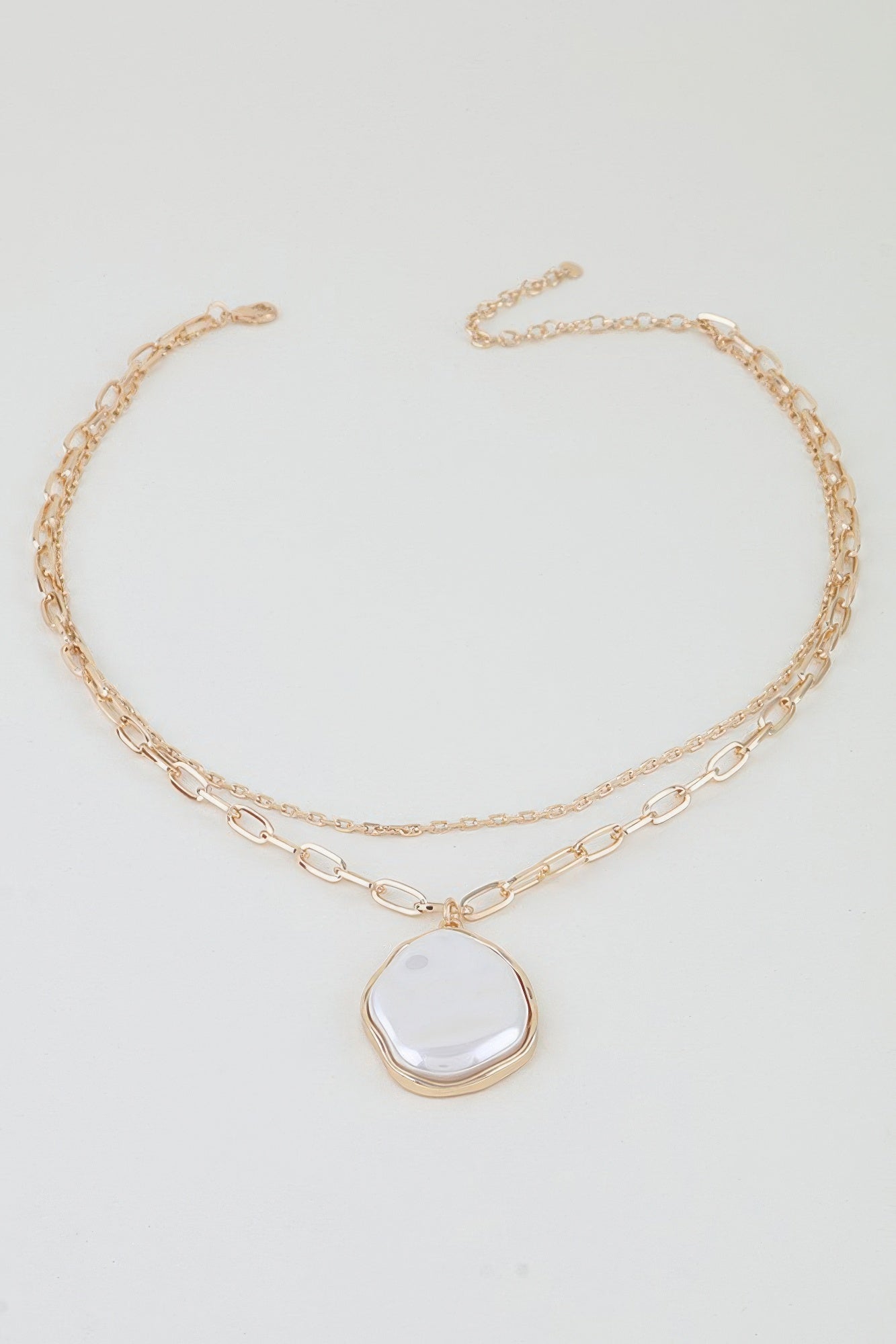 Double Stone Link Chain Necklace