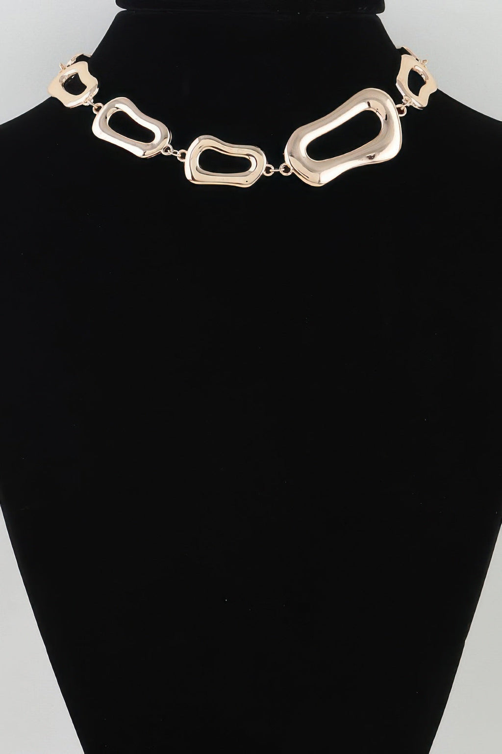 Polished Abstract Link Chain Choker Necklace