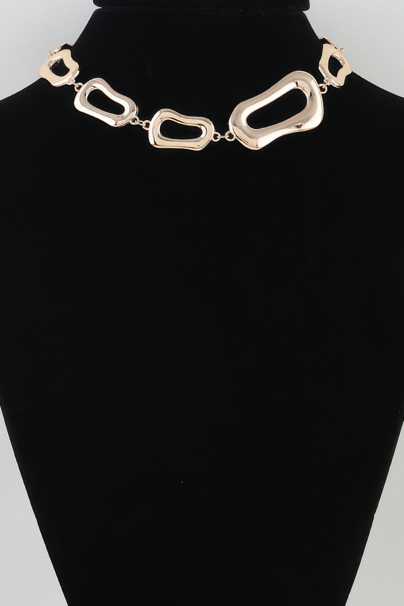 Polished Abstract Link Chain Choker Necklace