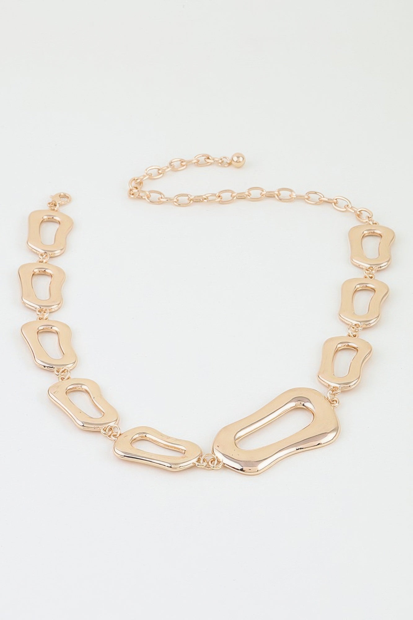 Polished Abstract Link Chain Choker Necklace