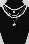 Multi Starfish Beaded Necklace