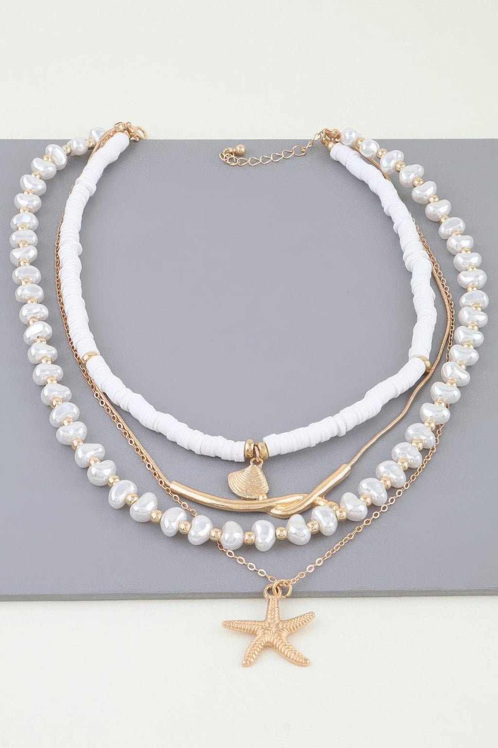 Multi Starfish Beaded Necklace