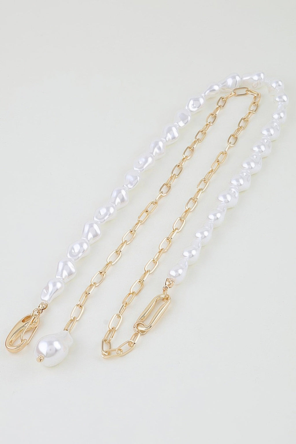 Stone Beaded Chain Clasp Statement Necklace