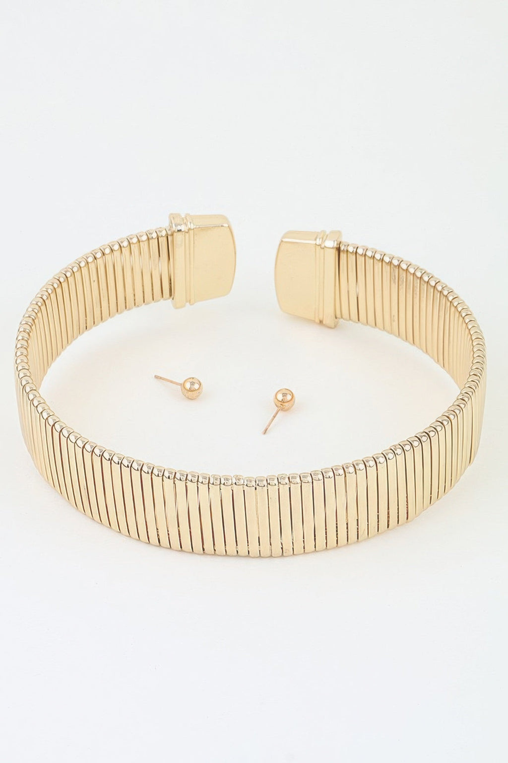 Classic Cubic Bar Chain Choker Necklace