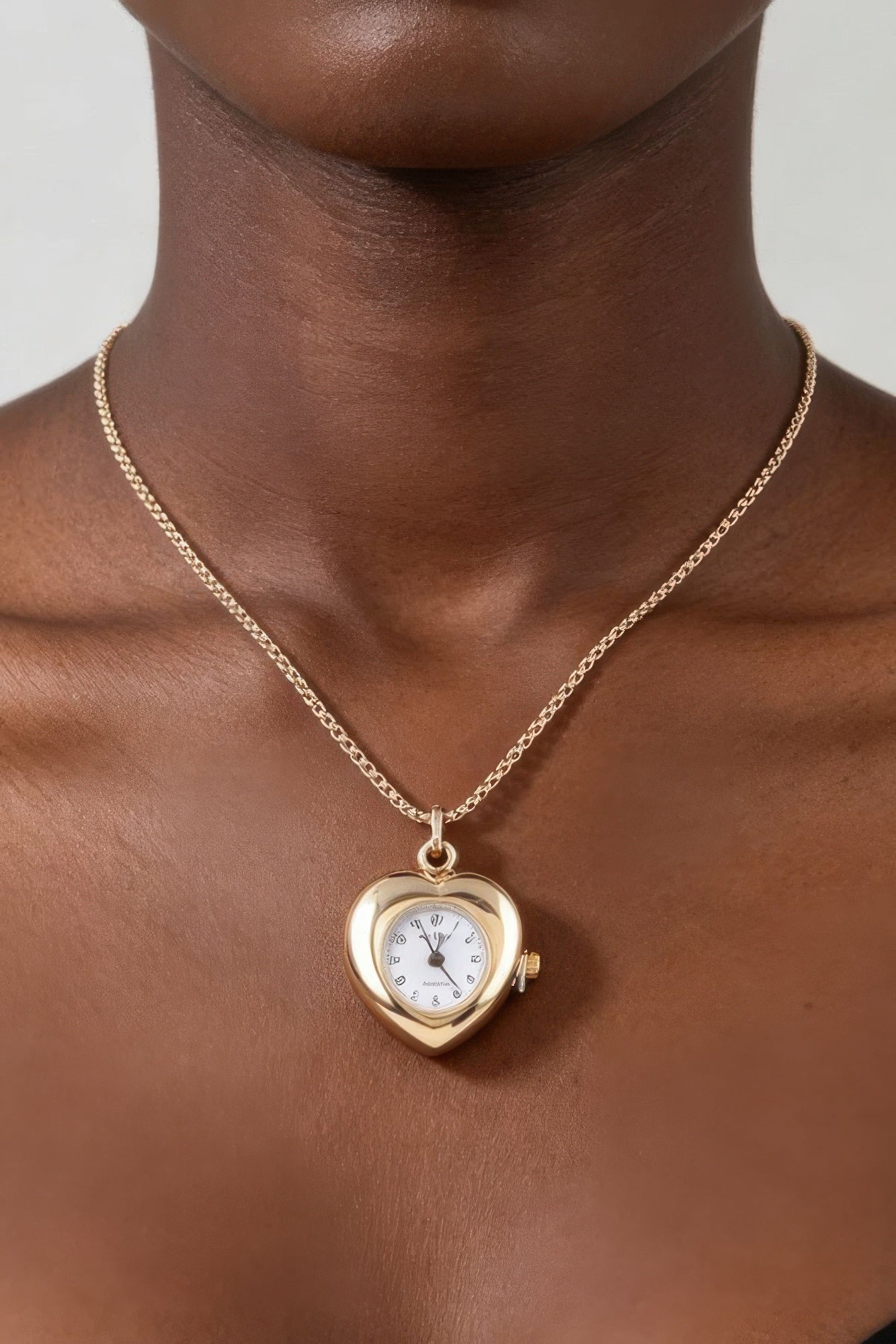 Heart Pocket Watch Chain Necklace