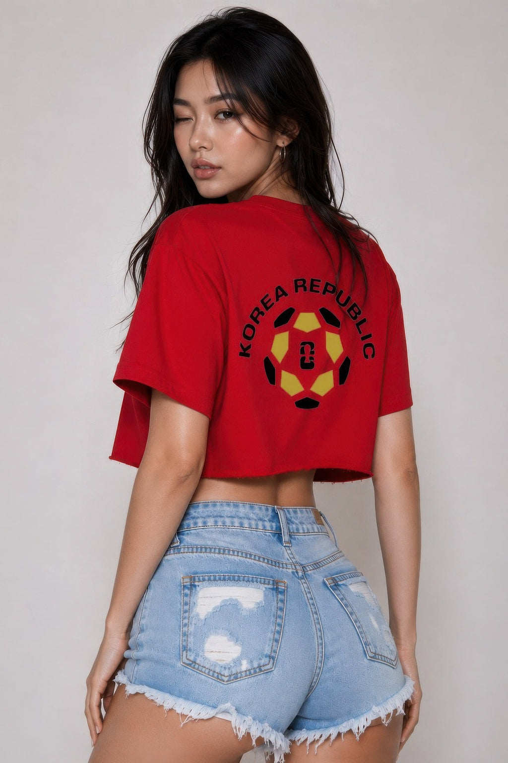 Short Sleeve Cotton Korea Print Shirt