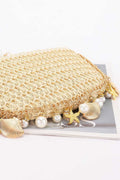 Nautical Charm Woven Pearl Shoulder Bag