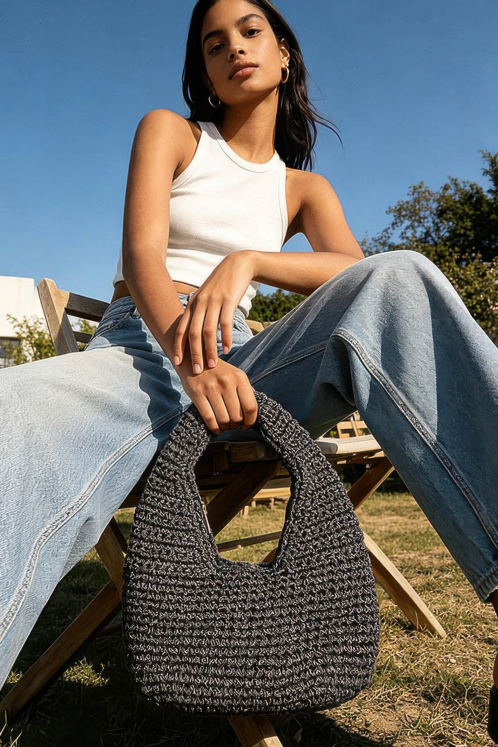 Crochet Woven Hobo Bag