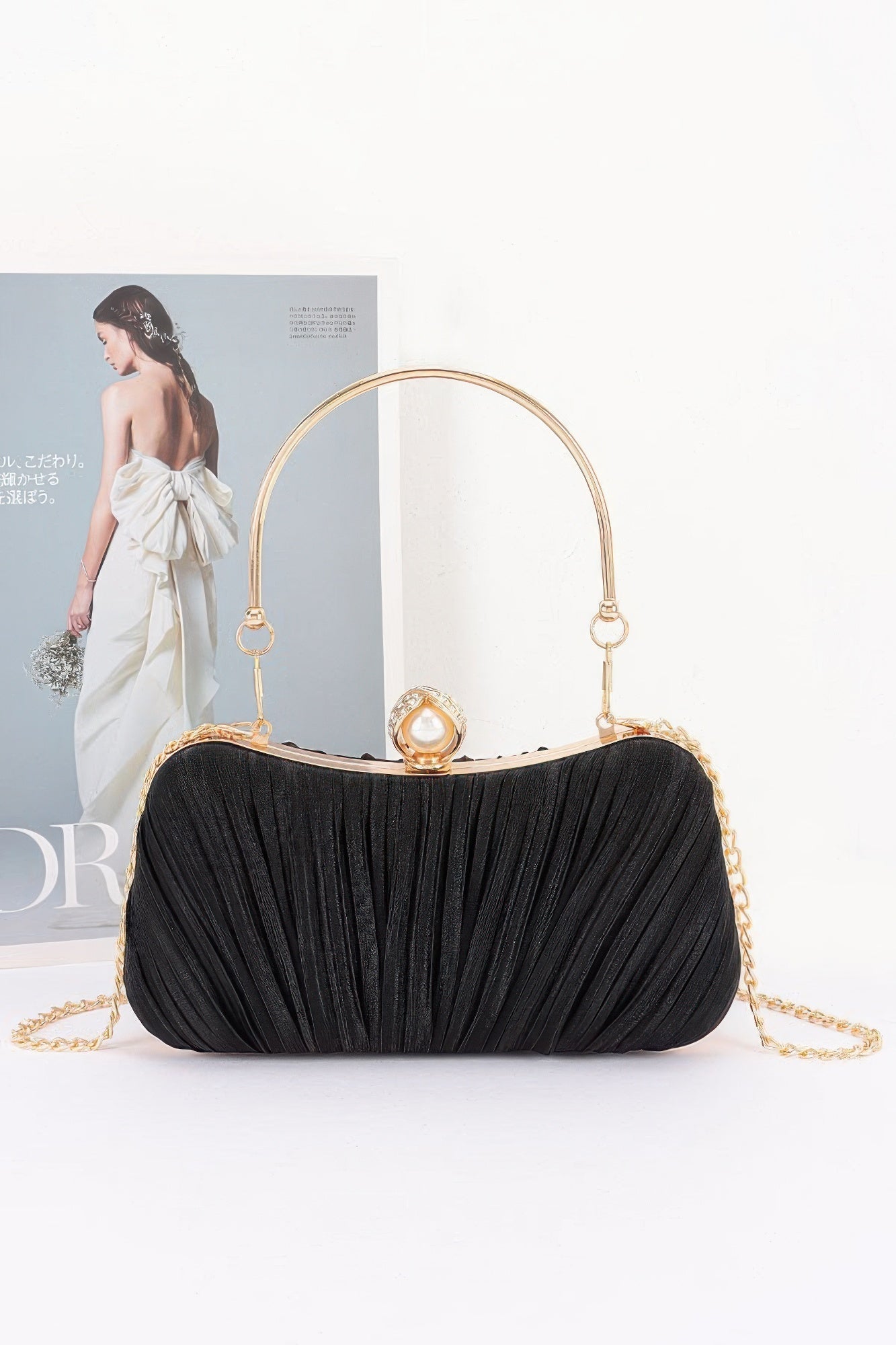 Pleated Polyester Party Clutch