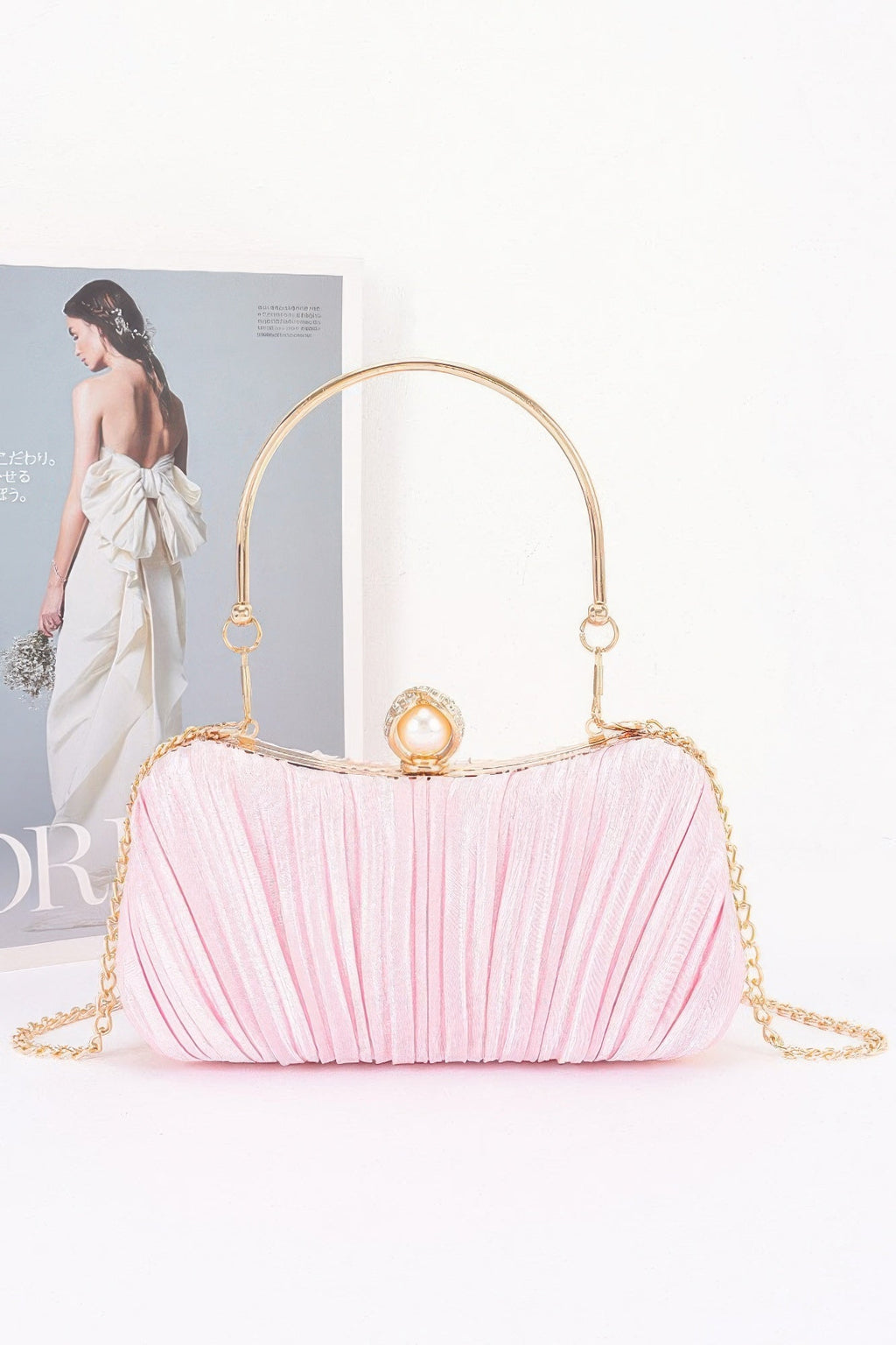 Pleated Polyester Party Clutch