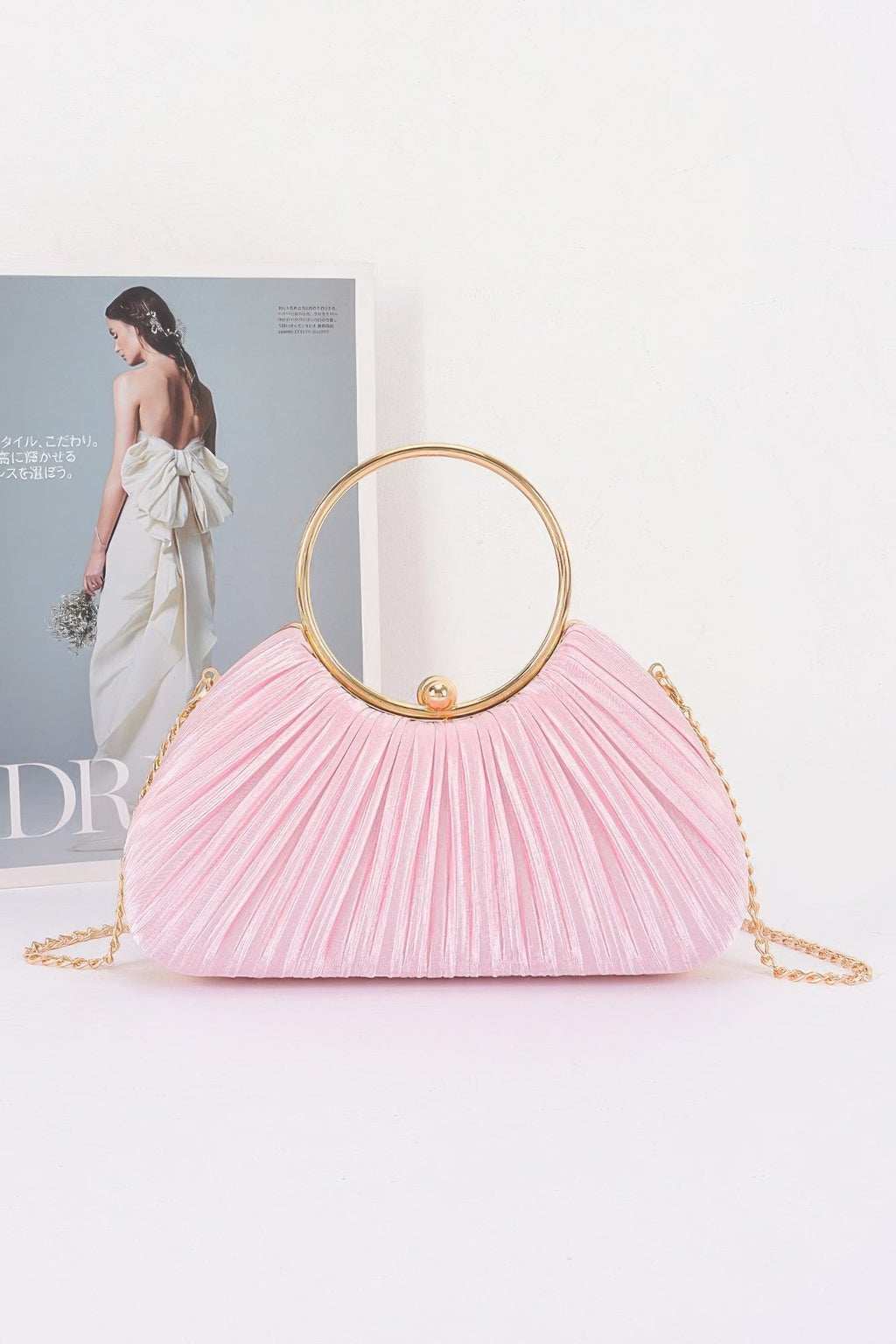Pleated Polyester Party Clutch