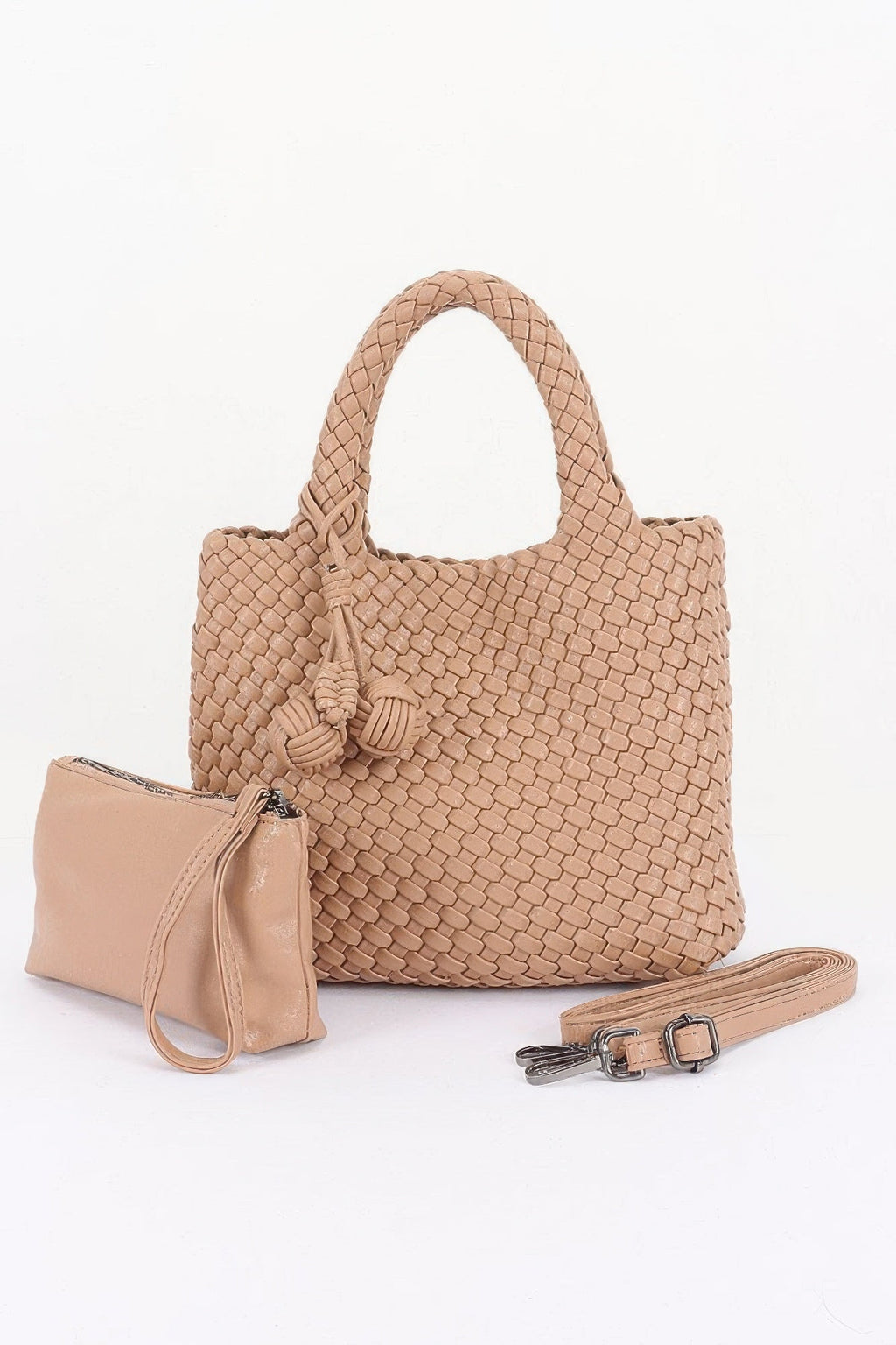 Braided Vegan Leather Tote Bag