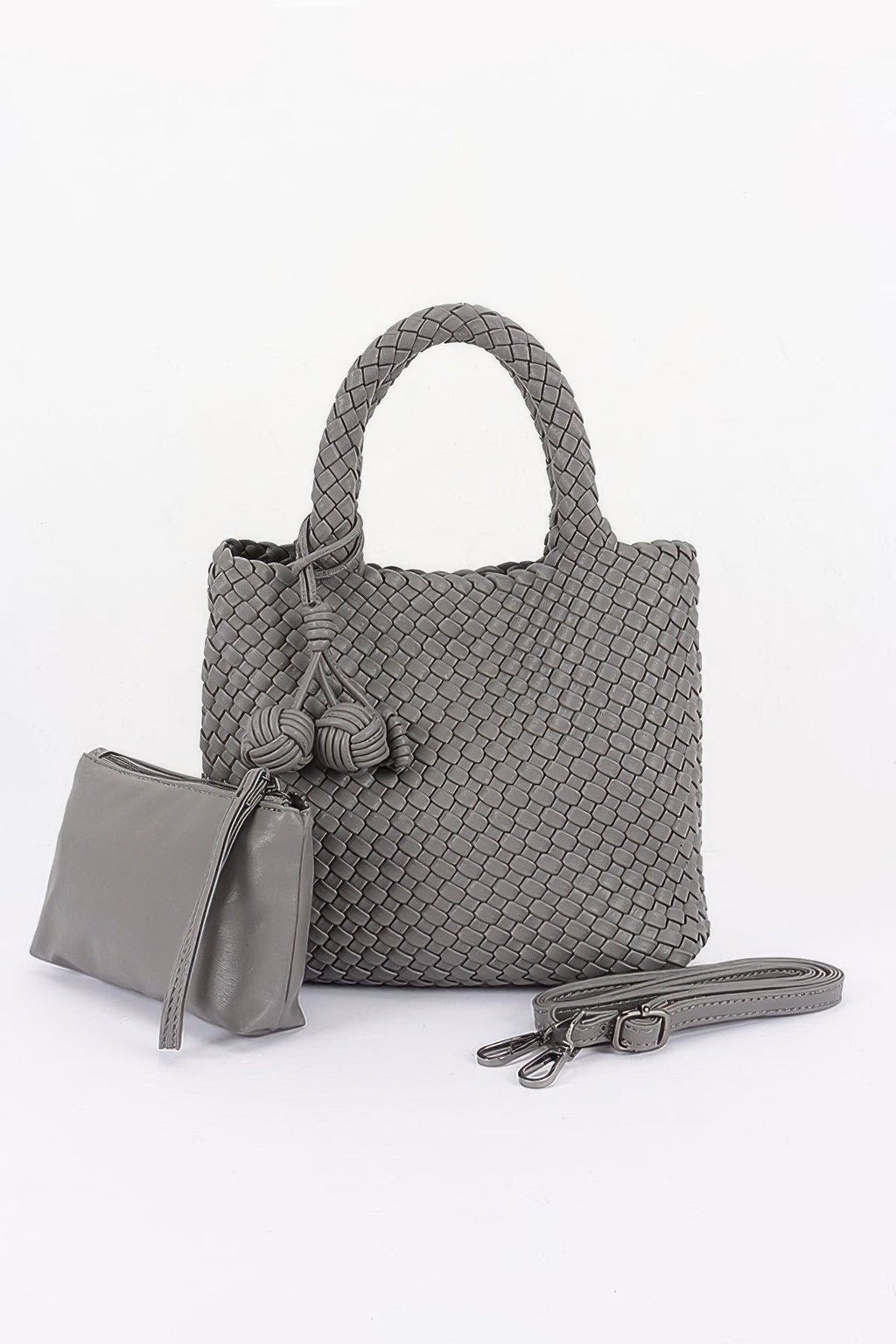 Braided Vegan Leather Tote Bag