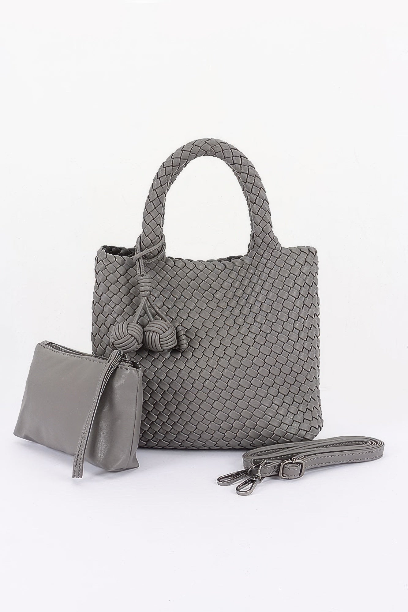 Braided Vegan Leather Tote Bag