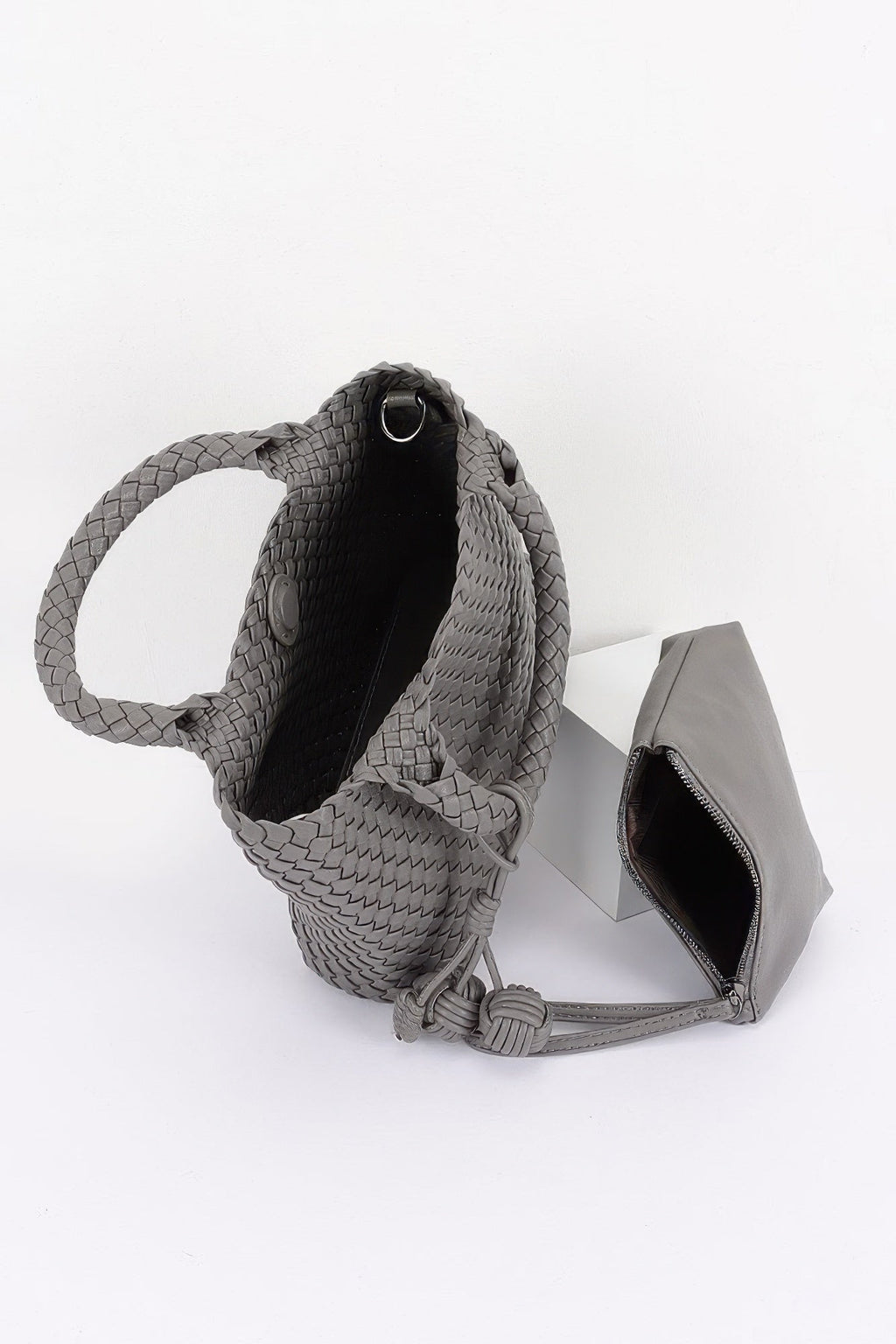 Braided Vegan Leather Tote Bag