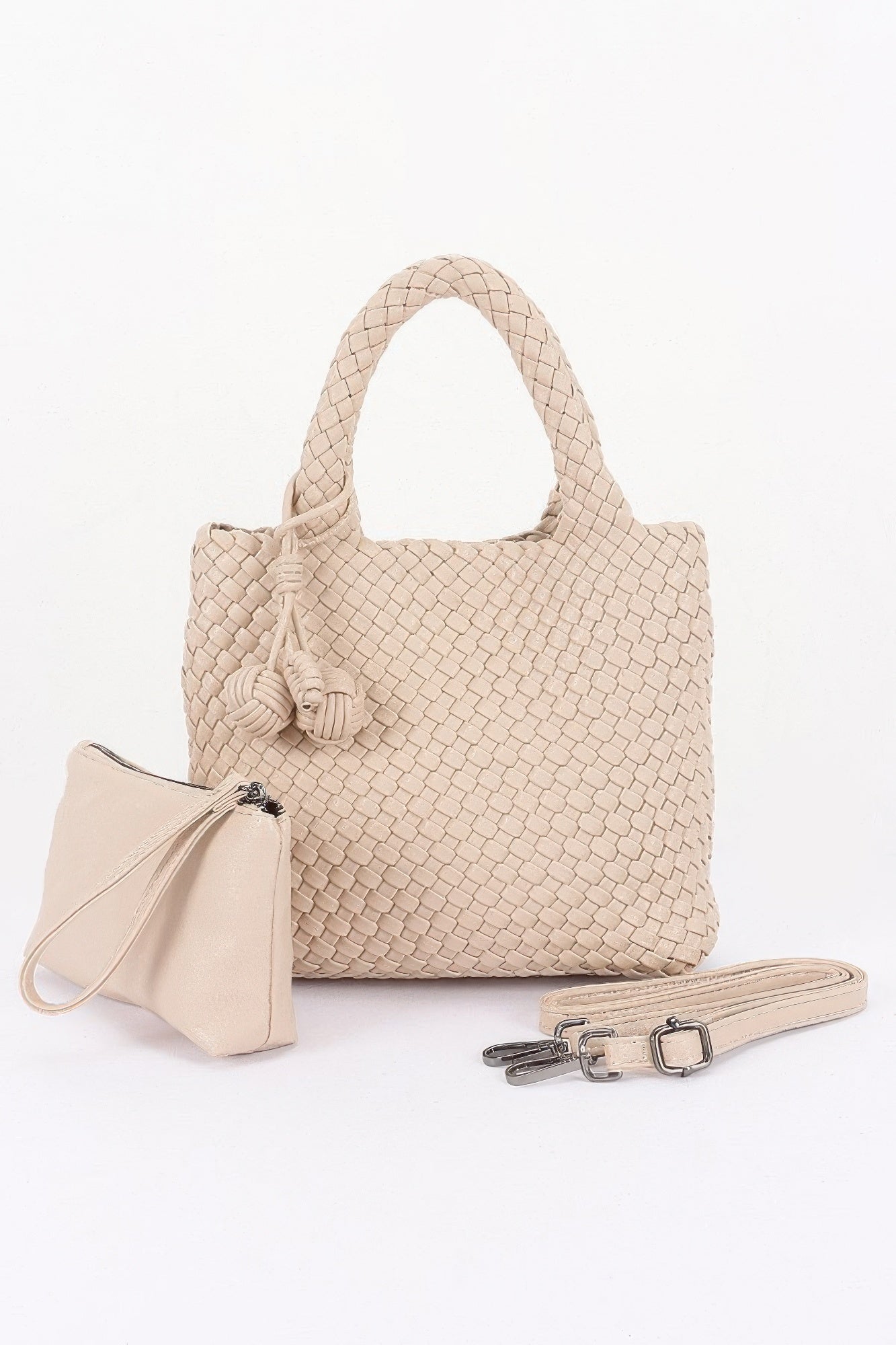 Braided Vegan Leather Tote Bag