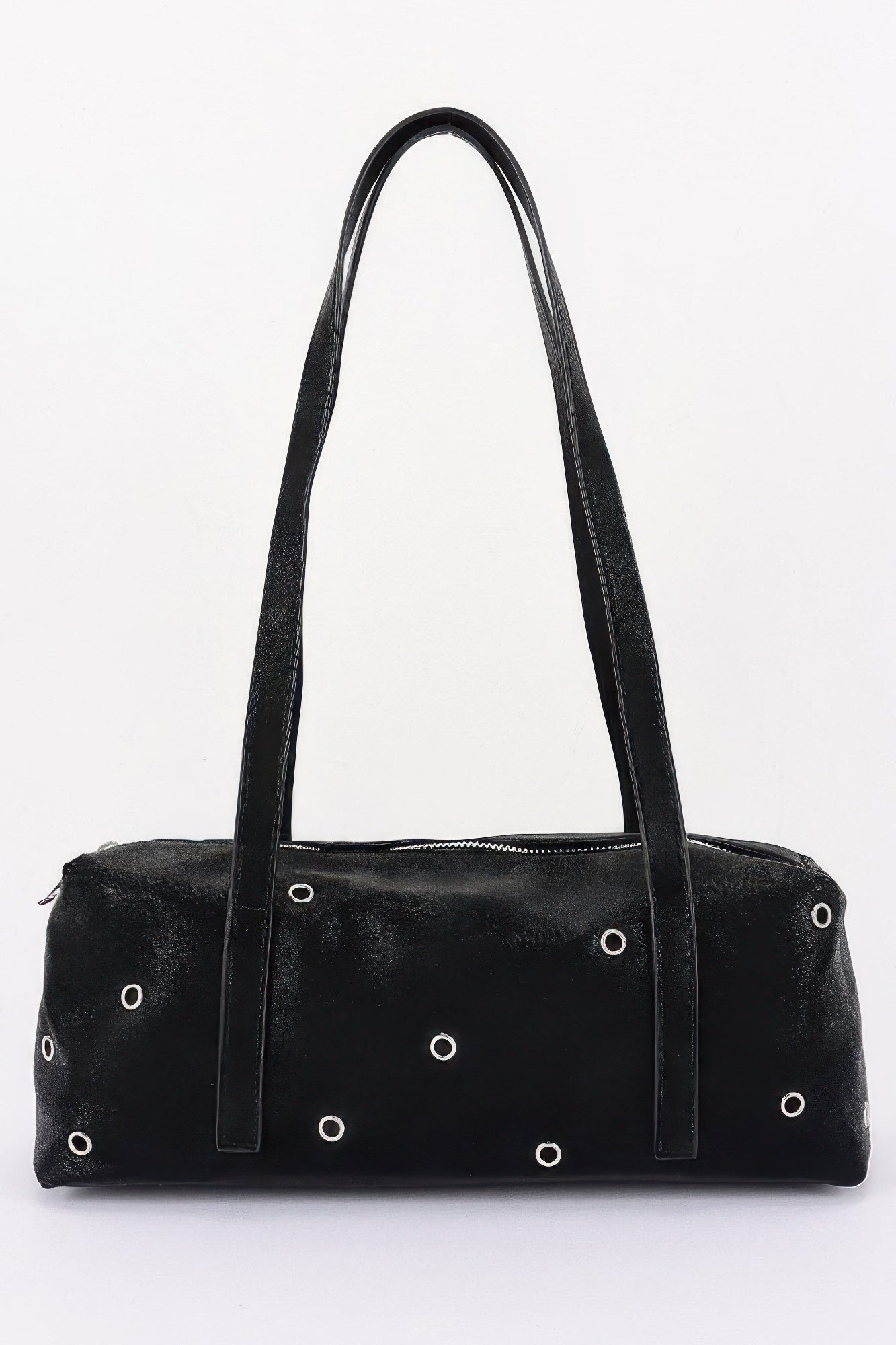 Vegan Leather Eyelet Studded Rectanglar Bag