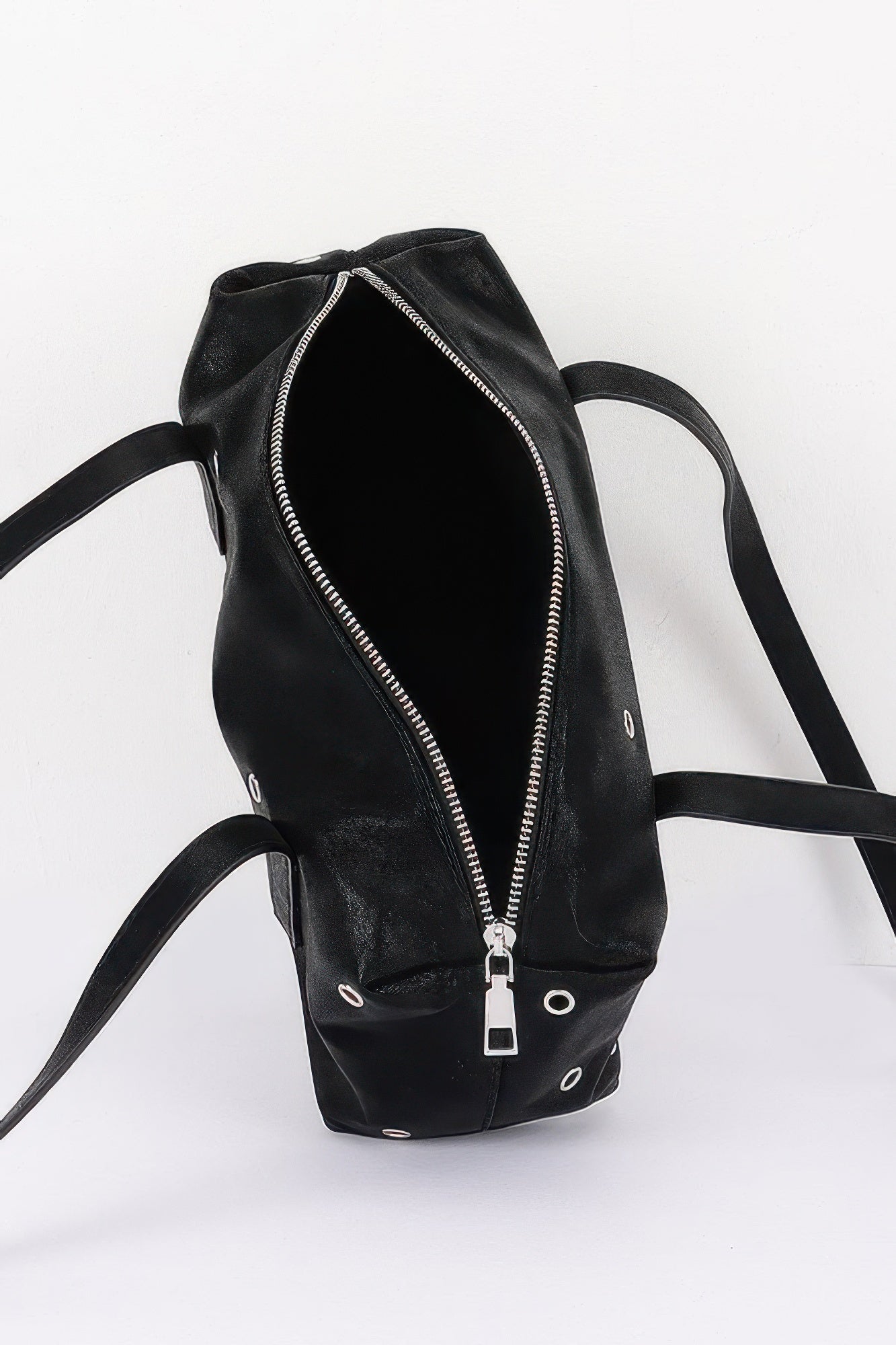 Vegan Leather Eyelet Studded Rectanglar Bag