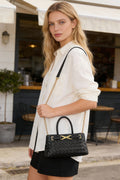 Braided Vegan Leather Top Handle Bag