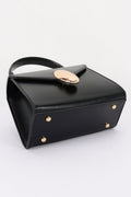 Vegan Leather Top Handle Flap Bag