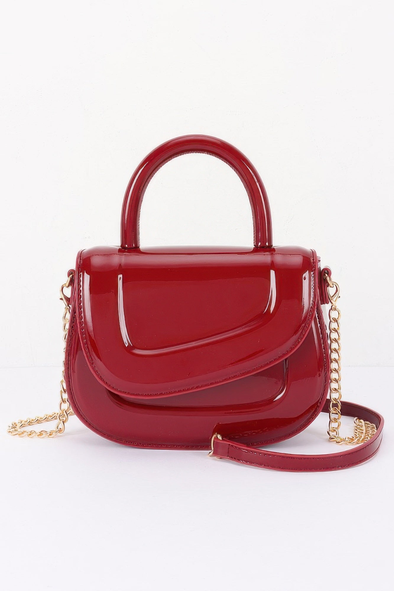 Patent Leather Top Handle Bag