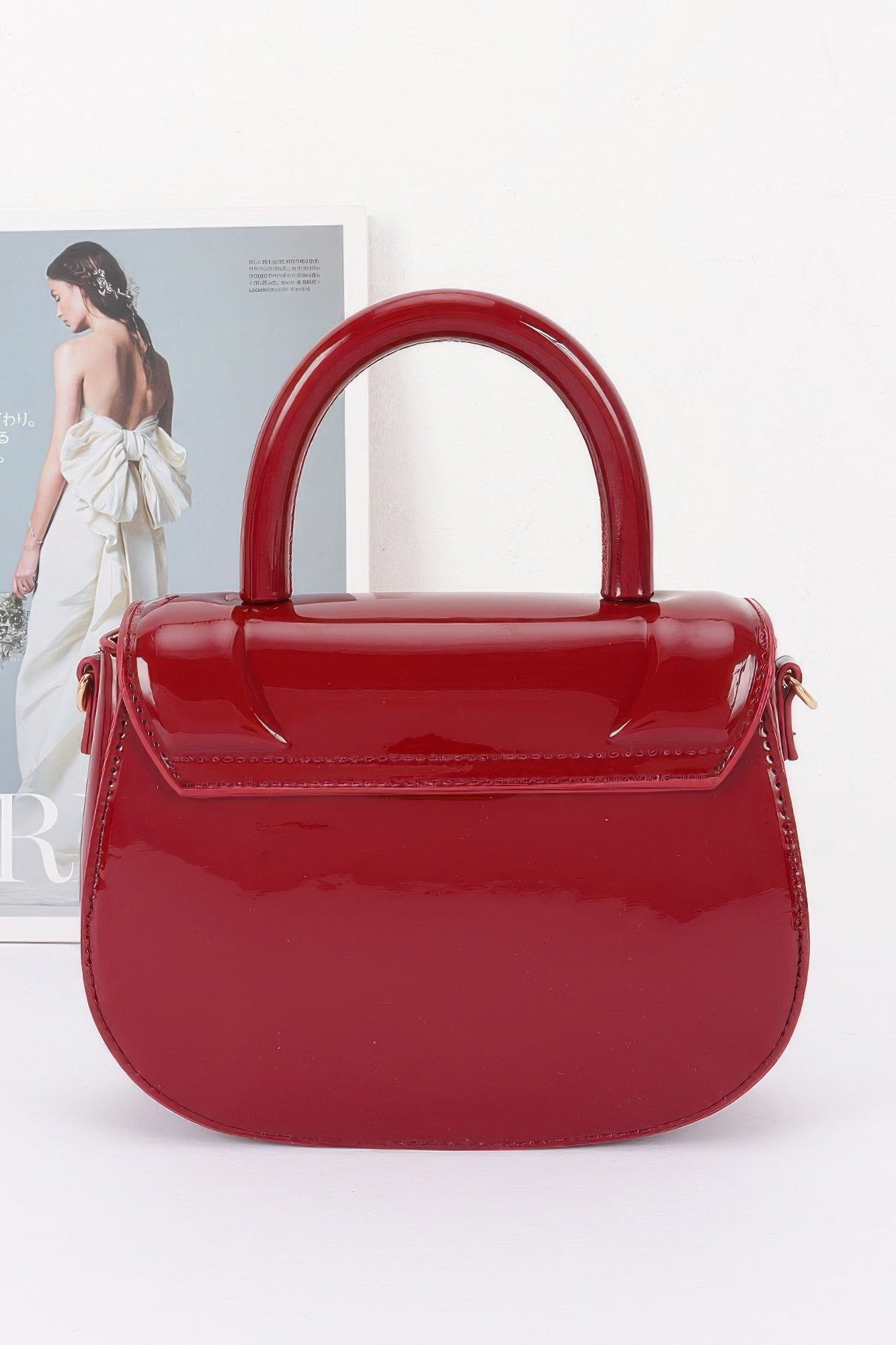 Patent Leather Top Handle Bag